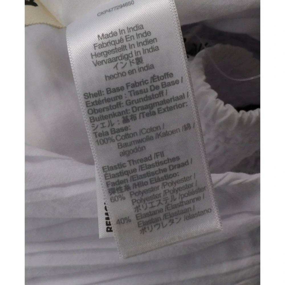 NWT Madewell Womens Poplin Crop Tube Top Pleated White Smocked Cotton Size 10 - Picture 9 of 10